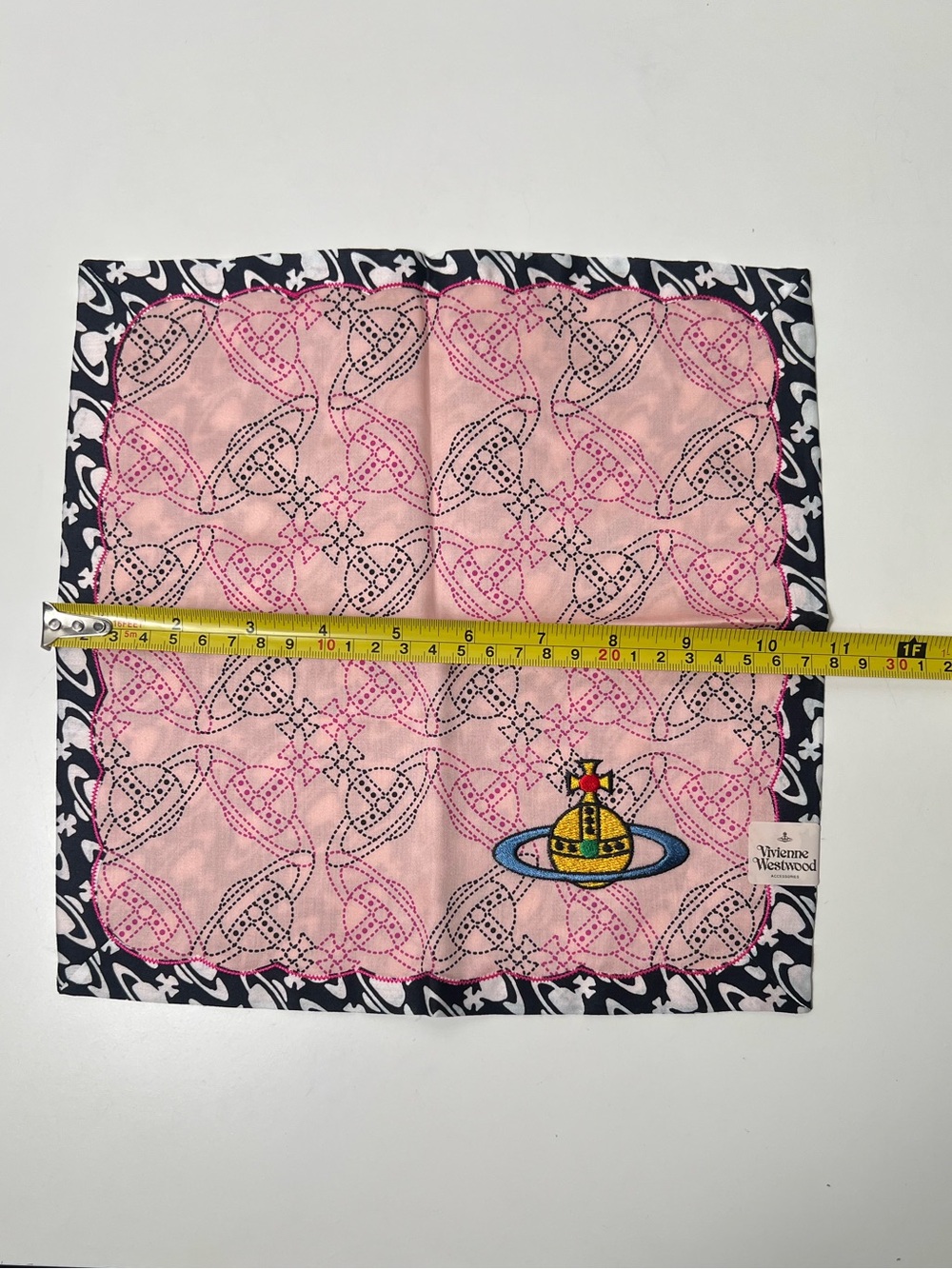 Vivienne Westwood Embroidered Orb Y2K Cotton Bandana Handkerchief Scarf - Picture 5 of 9
